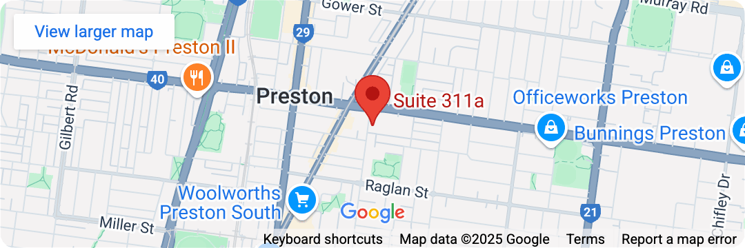 Clickify - Map showing Suite 311a in Preston, near Woolworths Preston South and Officeworks Preston—visit today for expert digital services.